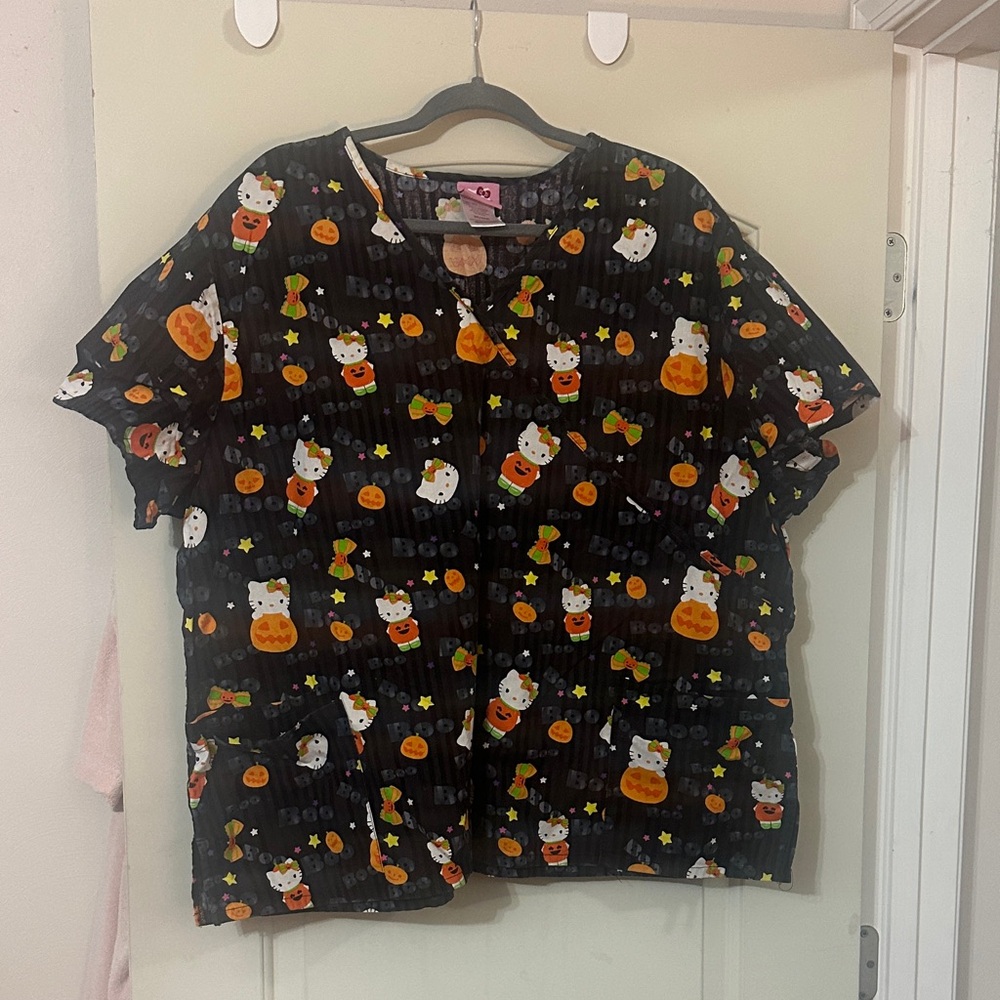 Hello Kitty Halloween Themed Scrub Top